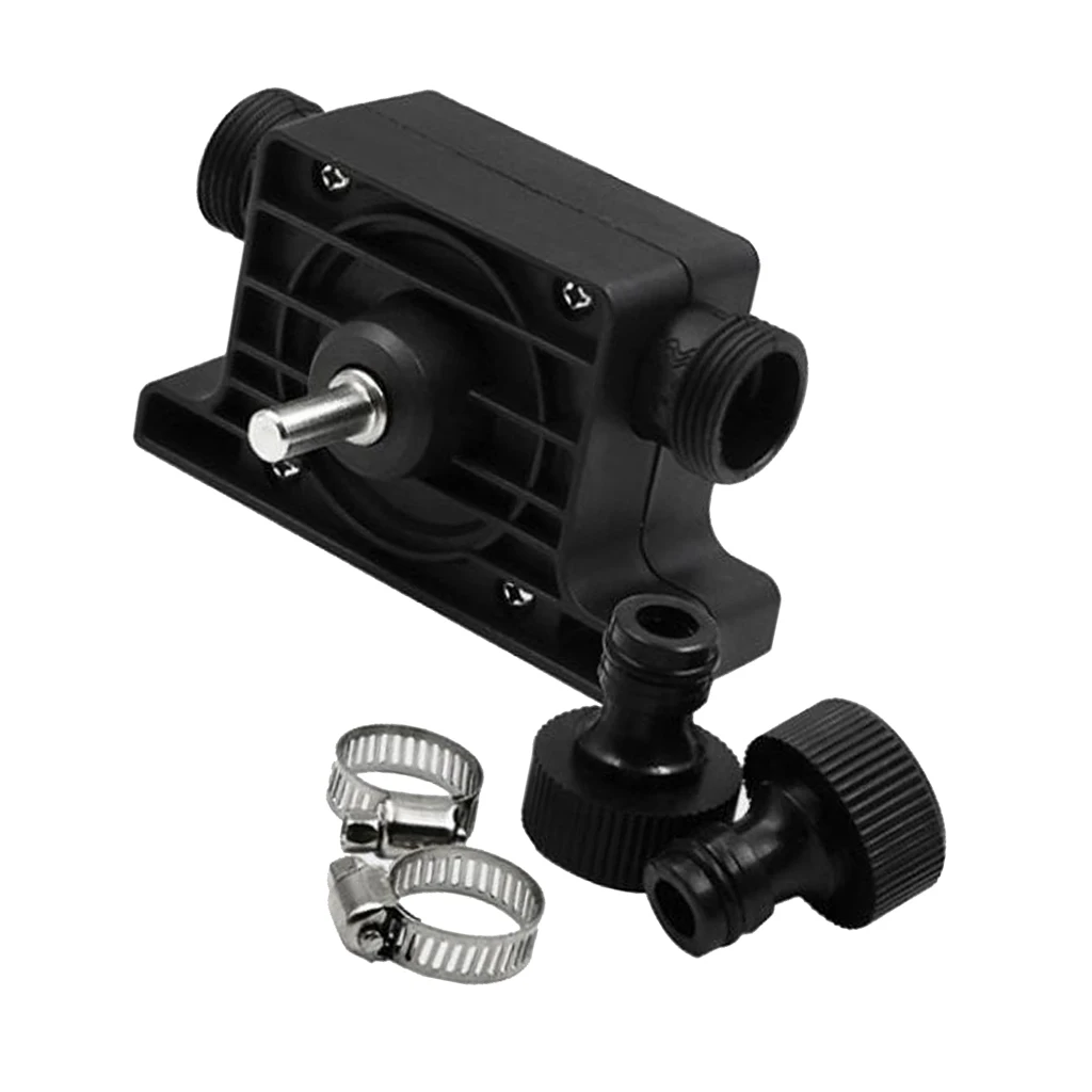 8mm Shank Plastic Self Priming Water Drill Pump with Hose Clamps for Draining Sinks, Aquariums, Pools