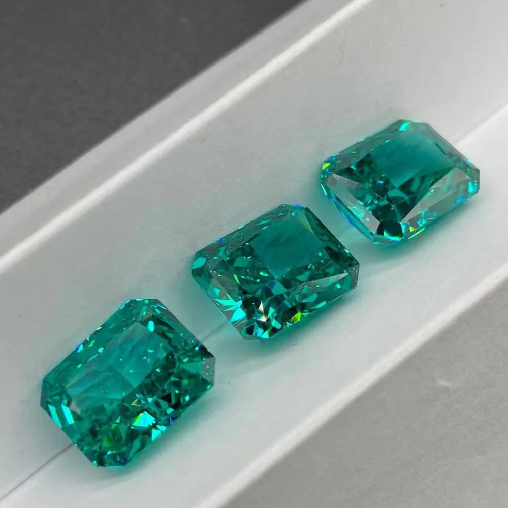 Paraiba Tourmaline Ice Flower Cut Rectangular Chamfer Gemstone Reddy Jewelry Accessories Naked Stone