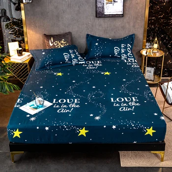 

1PC Cotton Printed Fitted Sheet Mattress Set For Bed Cover Four Corners With Elastic Band Bed Sheet(No Pillowcases) Dropship DD