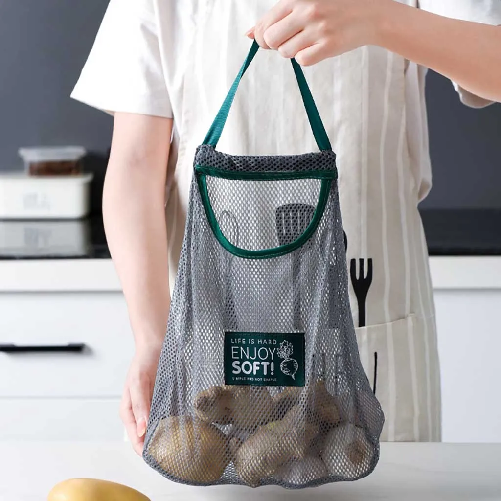 Mesh Bags For Fruit And Vegetables New Foldable Handy Shopping Bag Reusable Tote Pouch Recycle Storage Handbags | Дом и сад