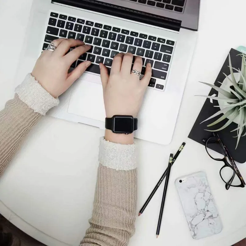 Ремешок для часов Apple, ремешок для наручных часов iWatch i Watch 4 3 2 1 42 мм 44 мм 38 40 мм, силиконовый мягкий браслет для часов