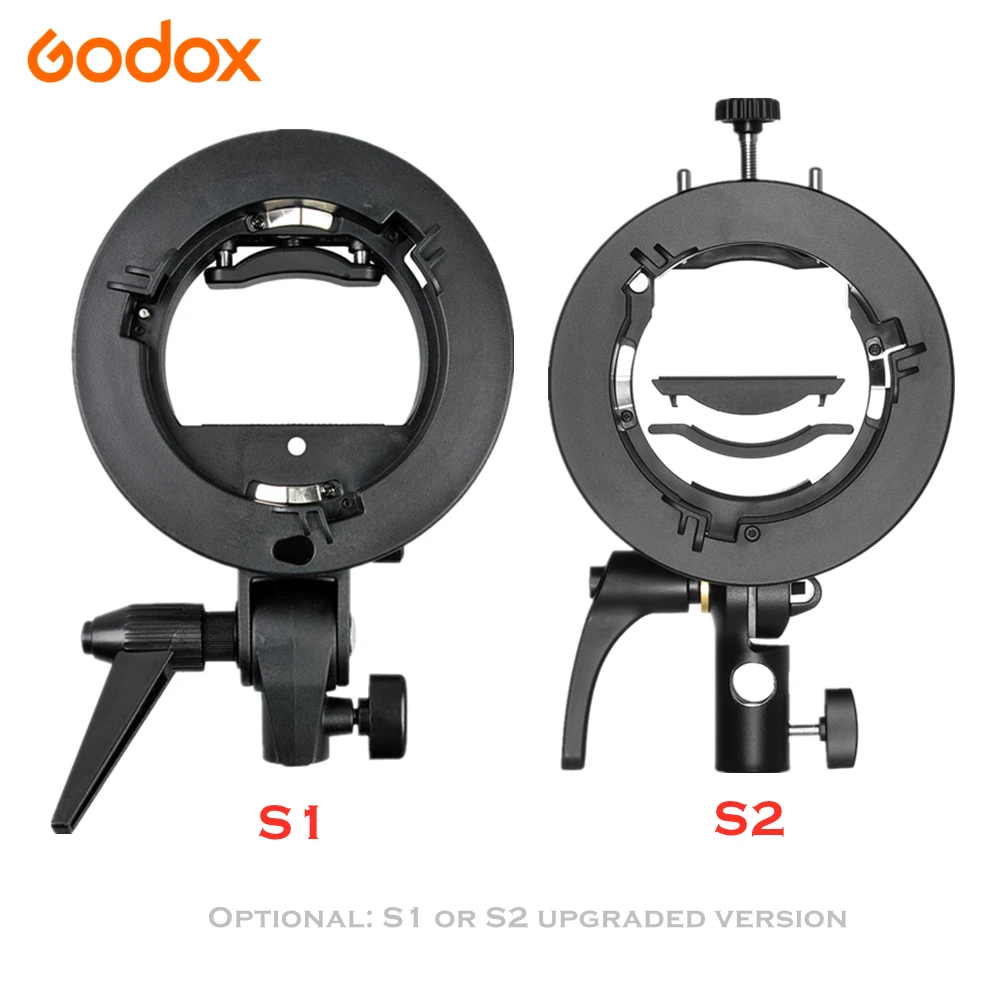 

Кронштейн Godox S-Type S1 или S2, держатель Bowens для Speedlite Flash Snoot soфтbox V860II AD200Pro TT600