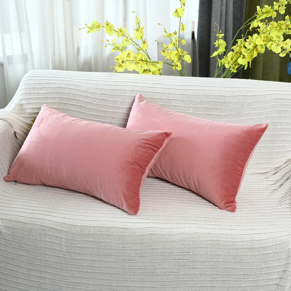 Hac43d94dfca04cf780fe5c522c7a776aA Solid Velvet Sofa Cushion Cover 40x40/45x45/40x60/50x50/55x55/60x60cm Super Soft Throw Pillow Case Decorative Home Office Car