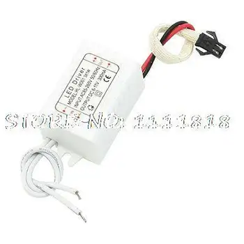 

DC 6-11V 300mA White Rectangle Shell 3 Wire Connector 3x1W LED Driver Adapter
