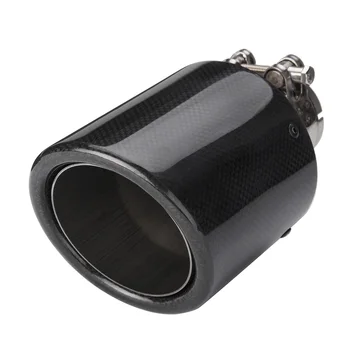 

Hot Universal 2inch 54mm-In 101mm-Out Glossy Carbon Fiber Car Exhaust Tip Pipe Muffler