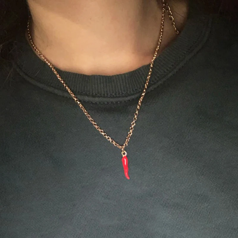 Новые творческие красное Pimiento перечный соус подвеска с перцем ожерелье для