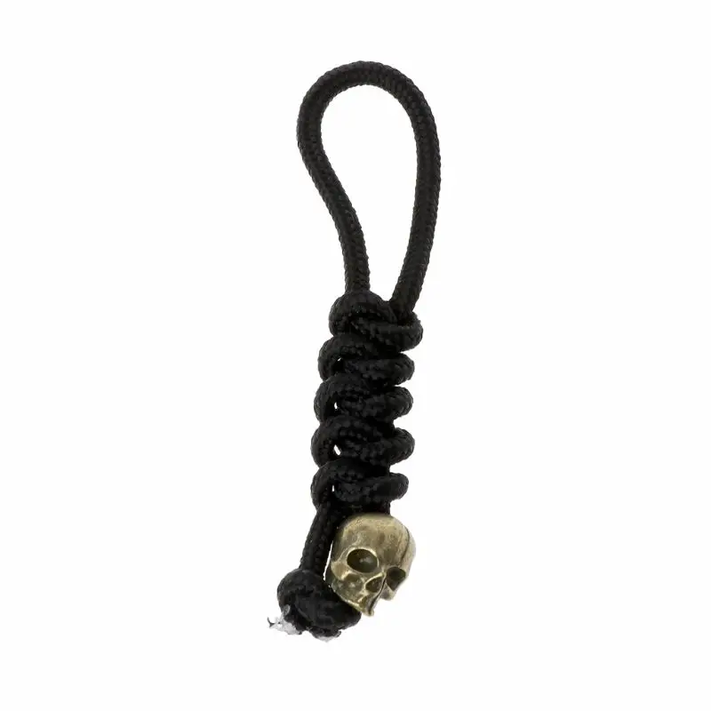 

2019 New Skeleton Skull Pendant Woven Rope Umbrella Mountaineer Survival Key Chain Unisex