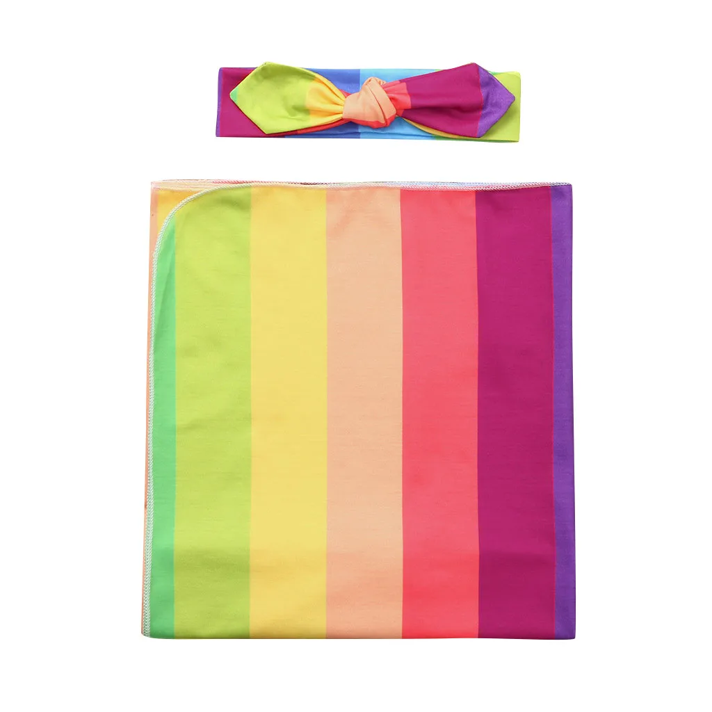 Для малышей, с цветочным узором, пеленка Одеяло получения Одеяло Пеленальное Одеяло Обёрточная бумага повязка на голову - Цвет: Multicolor