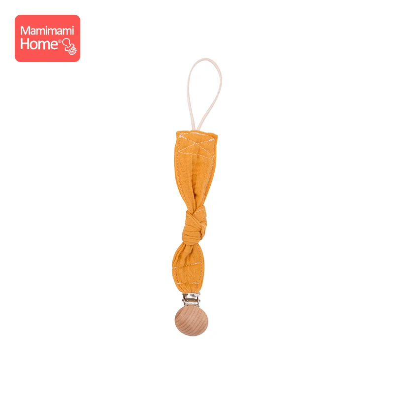 Yellow Pacifier Clip Mamihome детские нагрудники, тканевые банданы с деревянным кольцом, прорезыватель из бука, хлопковый слюнявчик, впитывающая ткань для новорожденных, детские товары, игрушки - Цвет: Yellow Pacifier Clip