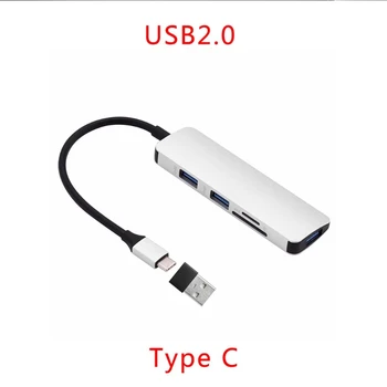 

Aluminum USB Type-C 5in1 Hub Adapter 3 USB 3.0 SD/TF Card Reader for Macbook PC S9 Xiaomi for Macbook PC S9