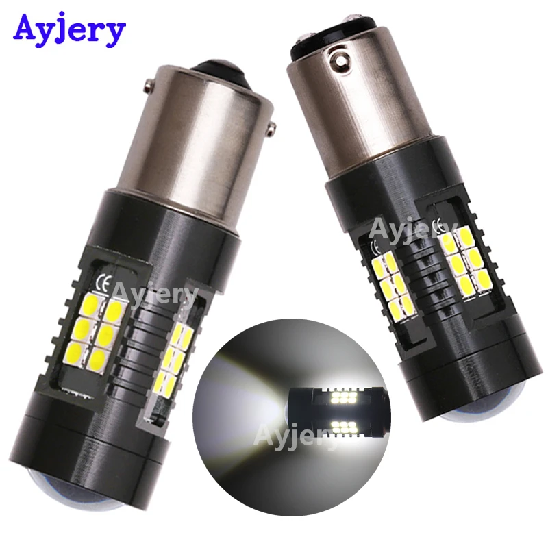 AYJERY 2 шт. 1156 BA15S P21W светодиодный 1157 BAY15D P21/5W ная лампа 3030 21 SMD Автомобильные лампы