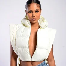 Down Jacket Casual Autumn Winter Stand Collar Zipper Vest Sleeveless 2022 Hooded Streetwear Warm Parkas Waistcoat Korean Fashion