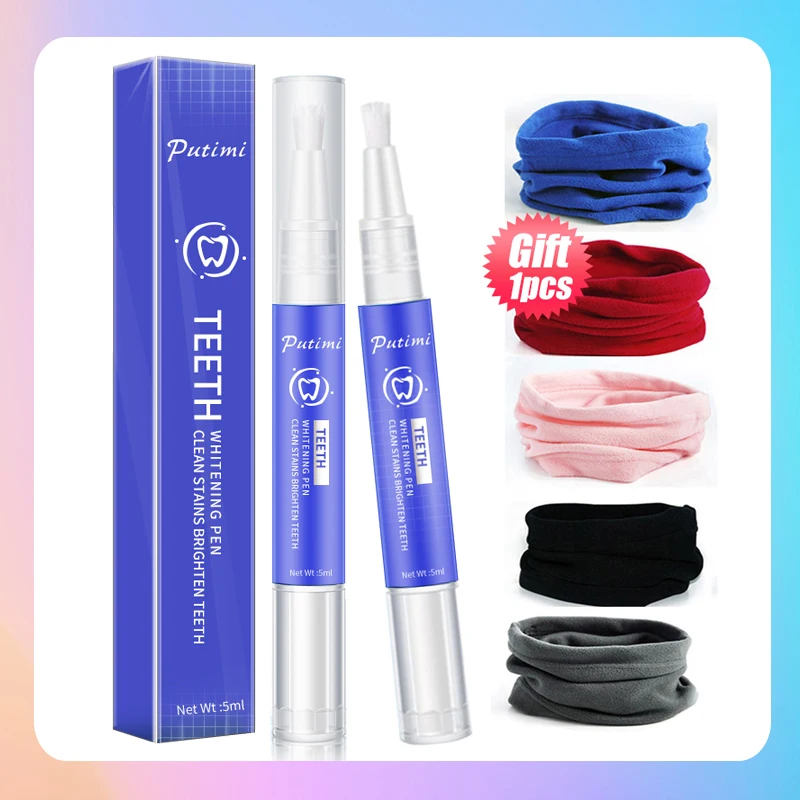 

Natural Teeth Whitening Gel Pen Oral Care Remove Stains Tooth Cleaning Serum Whiten Teeth Pen Whitener Tools With Hat Gift