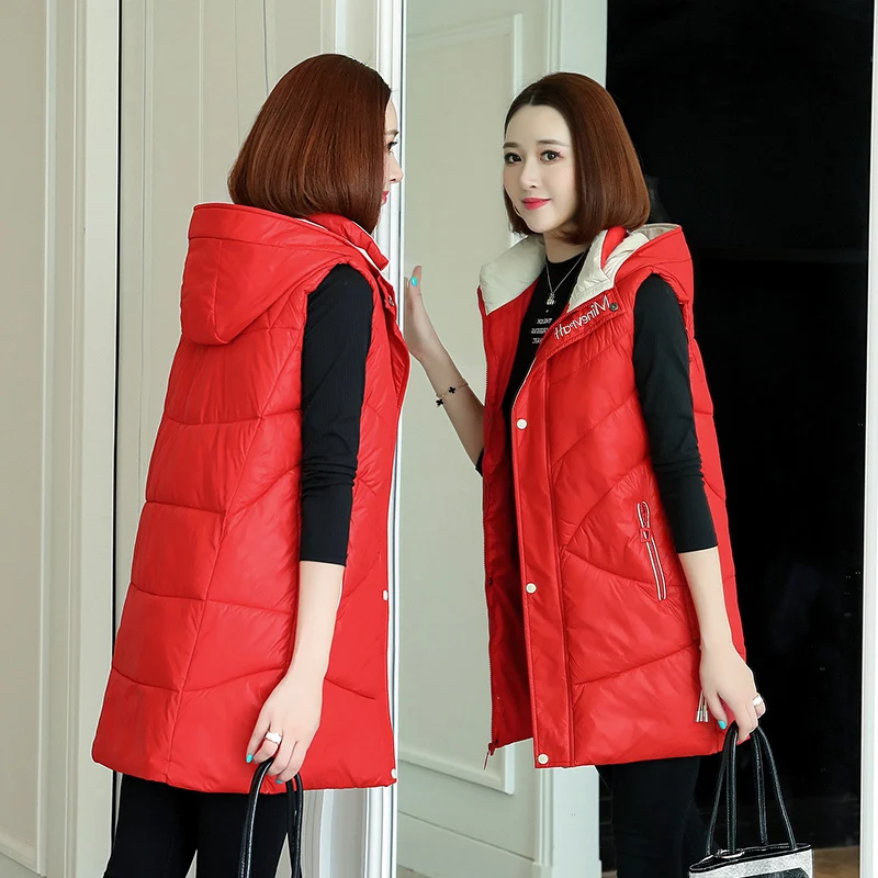 Lingwave осенне-зимний новый модный жилет женский тонкий средней длины большой