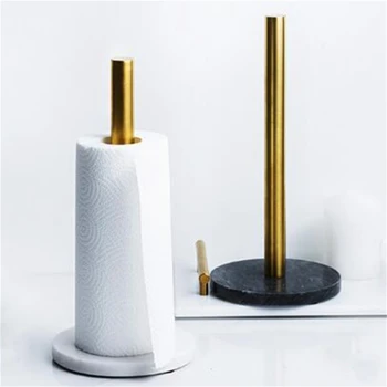 

Countertop Creative Roll Holder Kitchen Napkin Holder Nordic Marble Gold-plated Paper Holder Toilet Paper Organizer Storage Rack