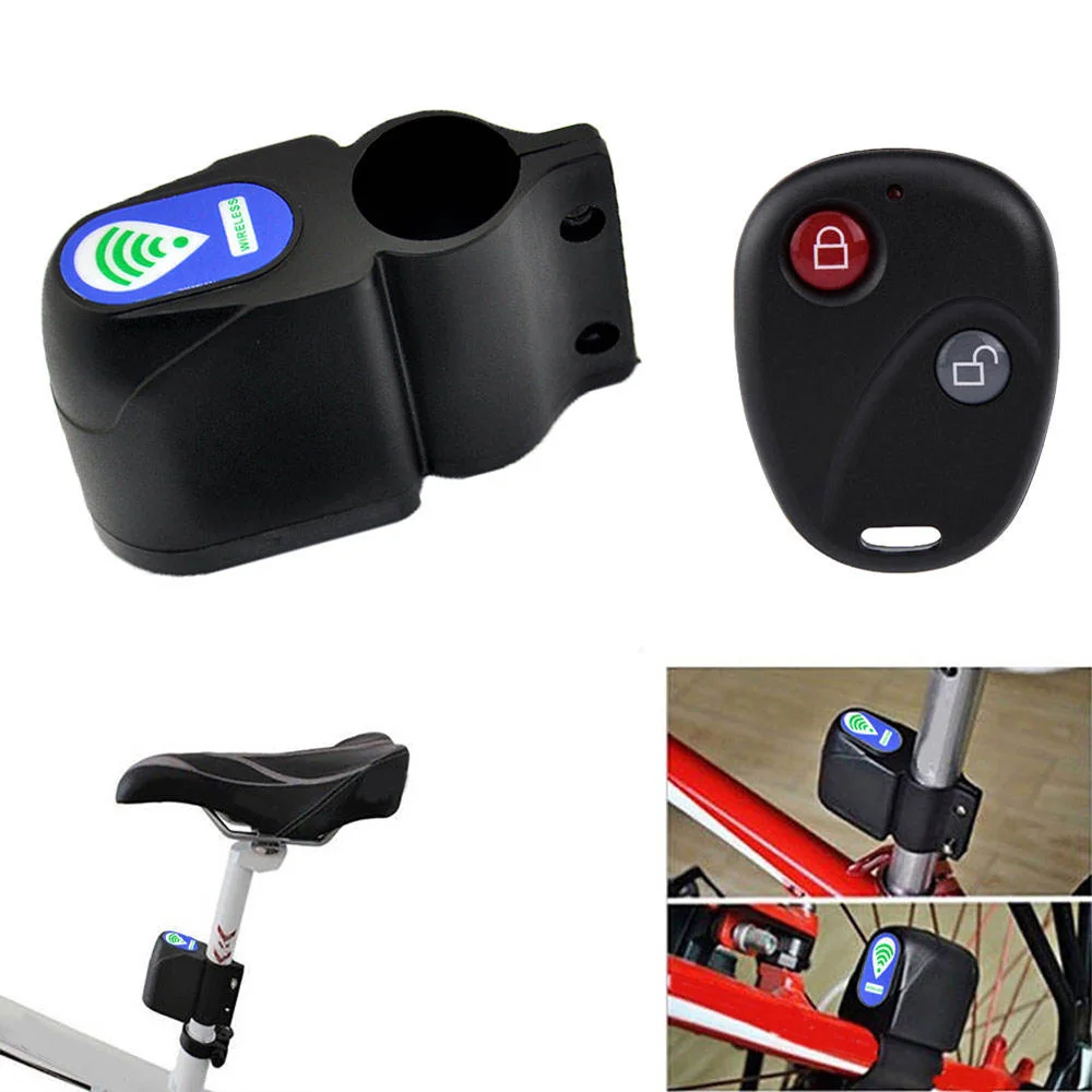 Wireless Alarm Lock Bicycle Bike Security System With Remote Control Anti-Theft 