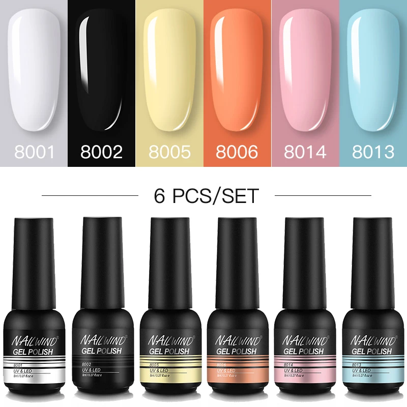 Гель NAILWIND лак для ногтей 6 шт./компл. гибридные Лаки полуперманентное УФ