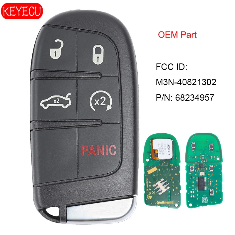 KEYECU OEM Remote Key Fob 5 Button Smart Proximity for Dodge Challenger Hellcat 2015-2018 FCC ID: M3N-40821302 P/N: 68234957 | Автомобили