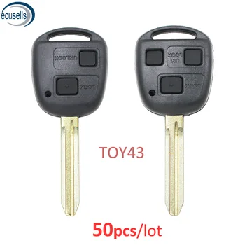 

SALE ! 50 PCS/LOT, 2/3 Buttons Remote Key Replacement Case Shell For-Toyota Prado Tarago Camry Corolla TOY43 With Pad