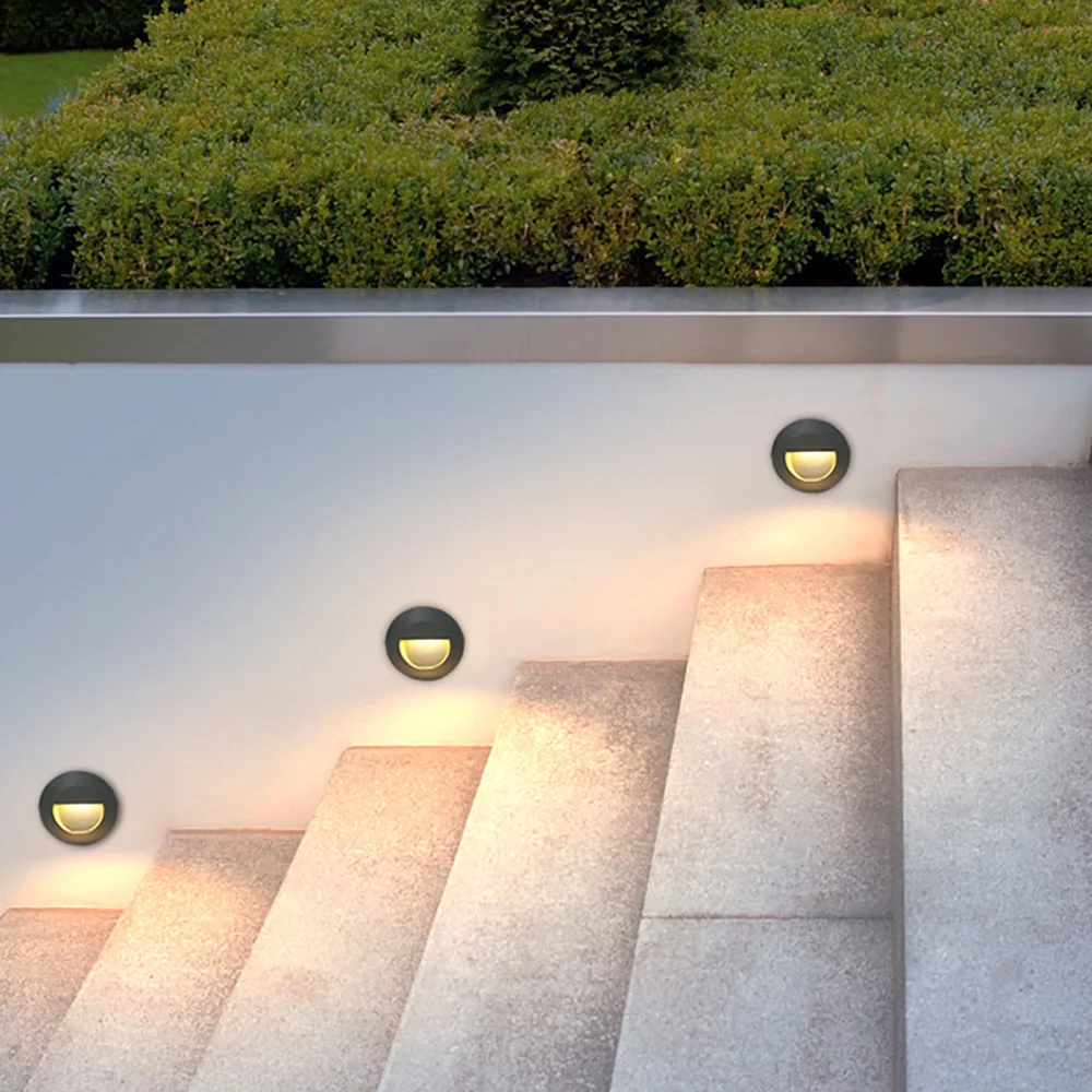 Round Lamp LED Outdoor Circular Step Light Aluminum Waterproof Stair