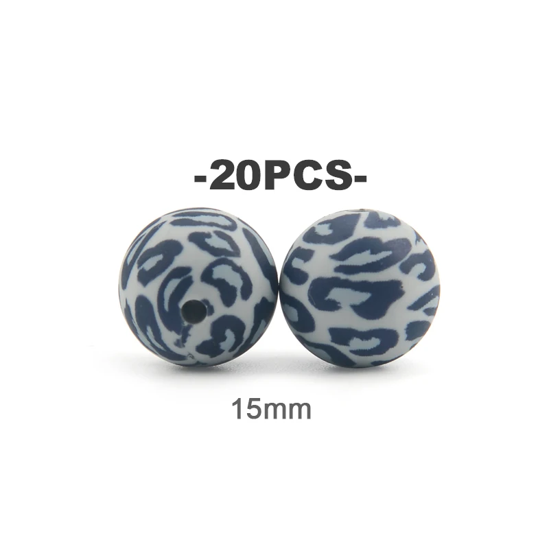 Floral and Leopard Print Silicone Bead Set