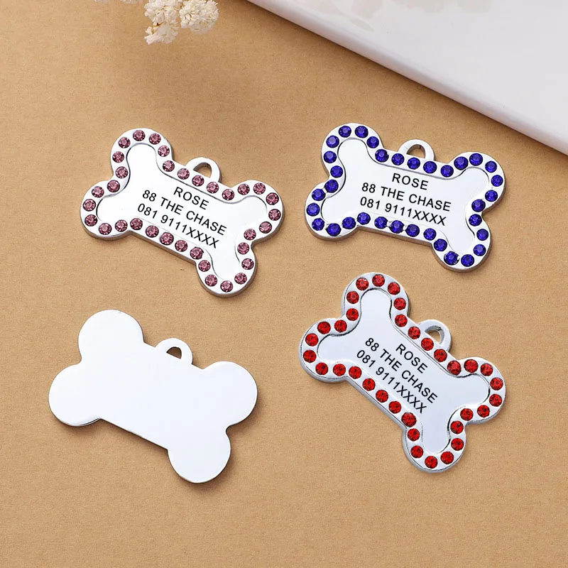 Personalized Pet ID Tags Engraved Pet Name Number Address Cat Dog Collar Pendant Necklace Charm Collar Accessories