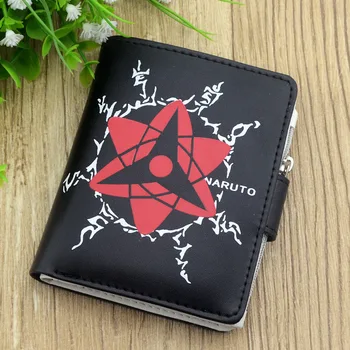 

Anime Naruto Shippuden Akatsuki Uchiha Itachi Red Cloud Short Wallet Waterproof Purse printed with red cloud