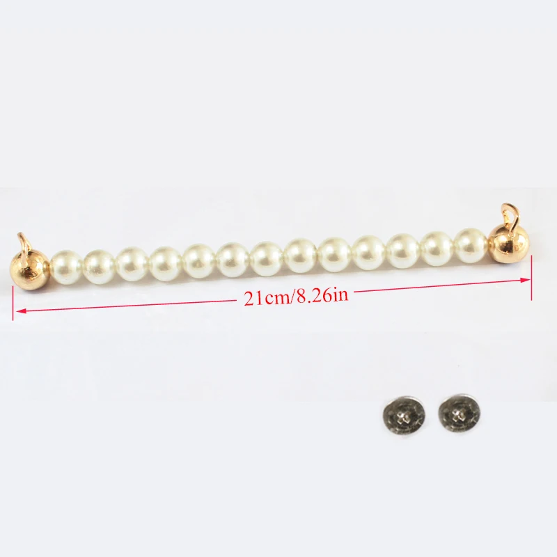 Imitate Pearl Beaded Women Purse Strap 15/18/21cm Fashion DIY Bag Chain Replacement Bag Belt Bag Accessories Short Obag Handle
