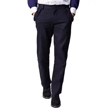 

New Design Casual Men pants Cotton Slim Pant Straight Trousers Fashion Business Solid Khaki Black Pants Men