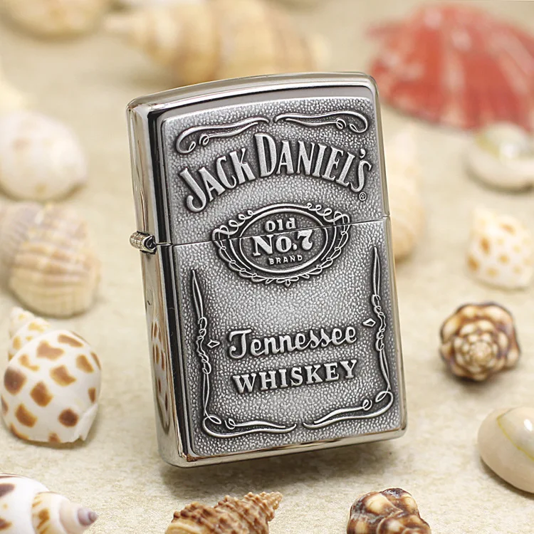 

Genuine Zippo oil lighter copper windproof JACK DANIEL WHISKEY cigarette Kerosene lighters Gift With anti-counterfeiting code