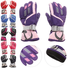 Новые детские уличные лыжные перчатки для мальчиков и девочек, зимние теплые нейлоновые перчатки, ветрозащитные водонепроницаемые утолщенные рукавицы с длинными рукавами