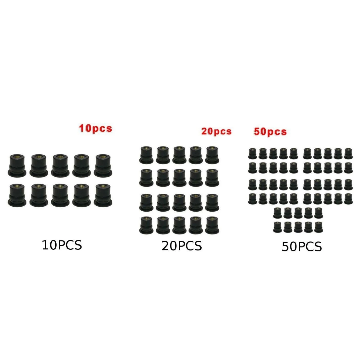 Универсальный M6x0.8mm резиновый Хорошо Гайка метрический мотоцикл лобовое стекло латунь черный комплект прочный и практичный в использовании