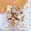 Cute Cartoon Plush Bear Rabbit Keychain Pompom Car Key Ring Women Girl Bag Pendant Key Chains Jewelry ► Photo 3/6