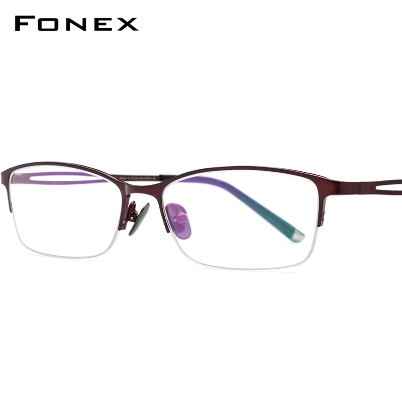 

FONEX Pure Titanium Glasses Men Eyeglasses Frames Optical Prescription Eye Glasses Male Spectacle for Women Eyewear 8504