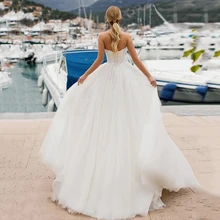 

HAMMAH Ball Gown Vintage Appliques Strapless Long A-line Tulle Sweetheart Wedding Dress Formal Occasion Vestido De Novia