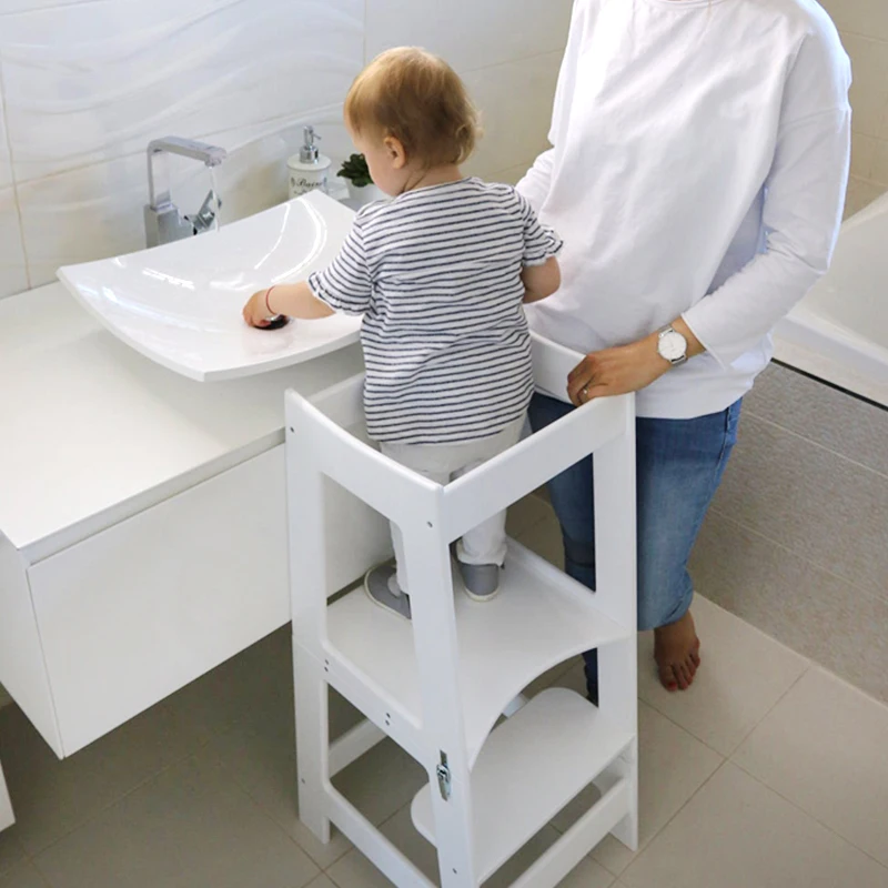 Taburete de cocina que ahorra espacio, taburete de cocina para niños  pequeños, banco de ayuda de cocina Montessori, torre de cocina plegable,  taburete de cocina de aprendizaje -  México