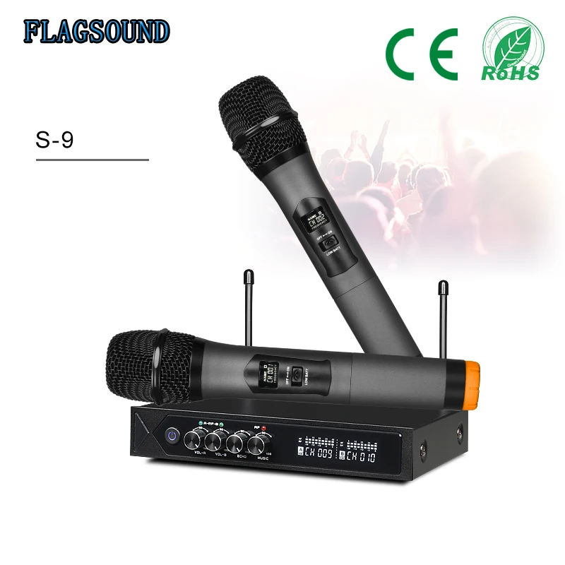 UHF BT Wireless Microphone  System Karaoke Dual
