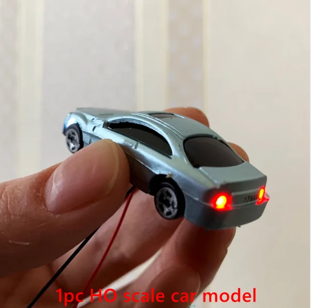 Voitures miniatures avec lumières LED, voiture en plastique, chemin de fer,  chemin de fer, train, ensemble de disposition de paysage de construction,  modèle 00-N, échelle 1:87 Ho, 12V, 5 pièces, 10 pièces - AliExpress