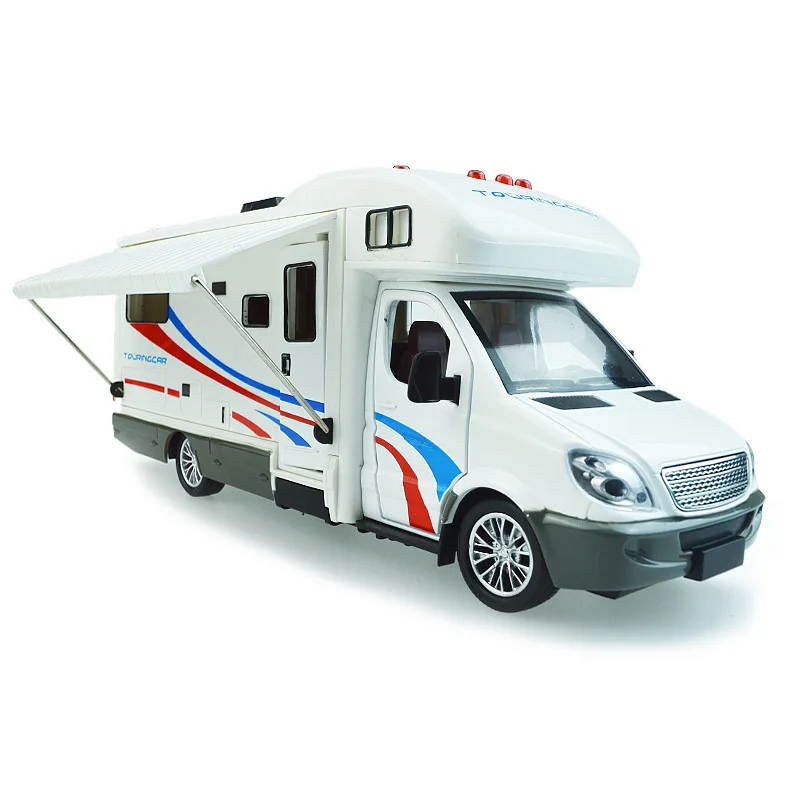 Beste 132 Schaal Sprinter Luxe Camper Recreatieve Voertuig RV Trailer Caravan Legering Metalen Diecast Auto Model Babys Speelgoed Collectie