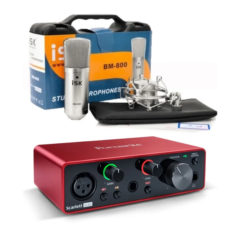 Внешний микрофон iSK и Focusrite Scarlett Solo 3rd gen 2 входа выхода USB аудио интерфейс звуковая