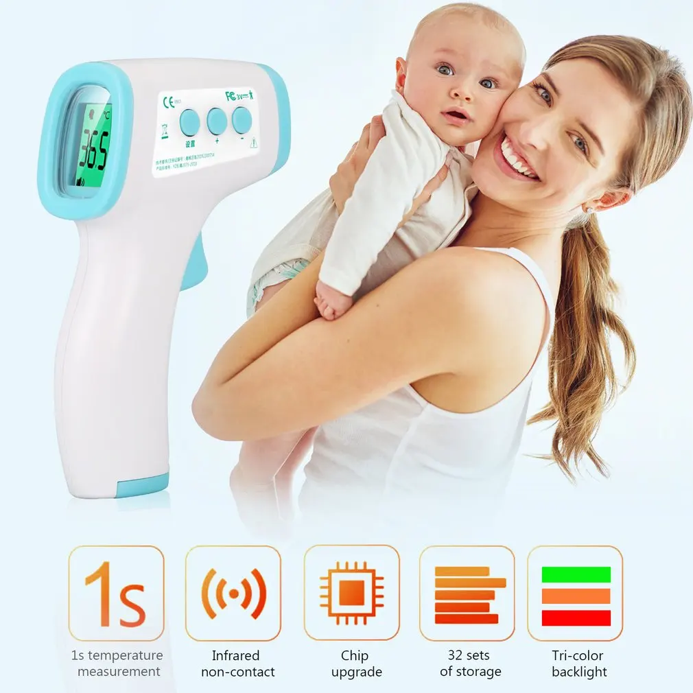

Fast Ship Non-contact Forehead Temperature Gun Handheld Digital Portable Infrared body Thermometer Tools Hand-held Temperature