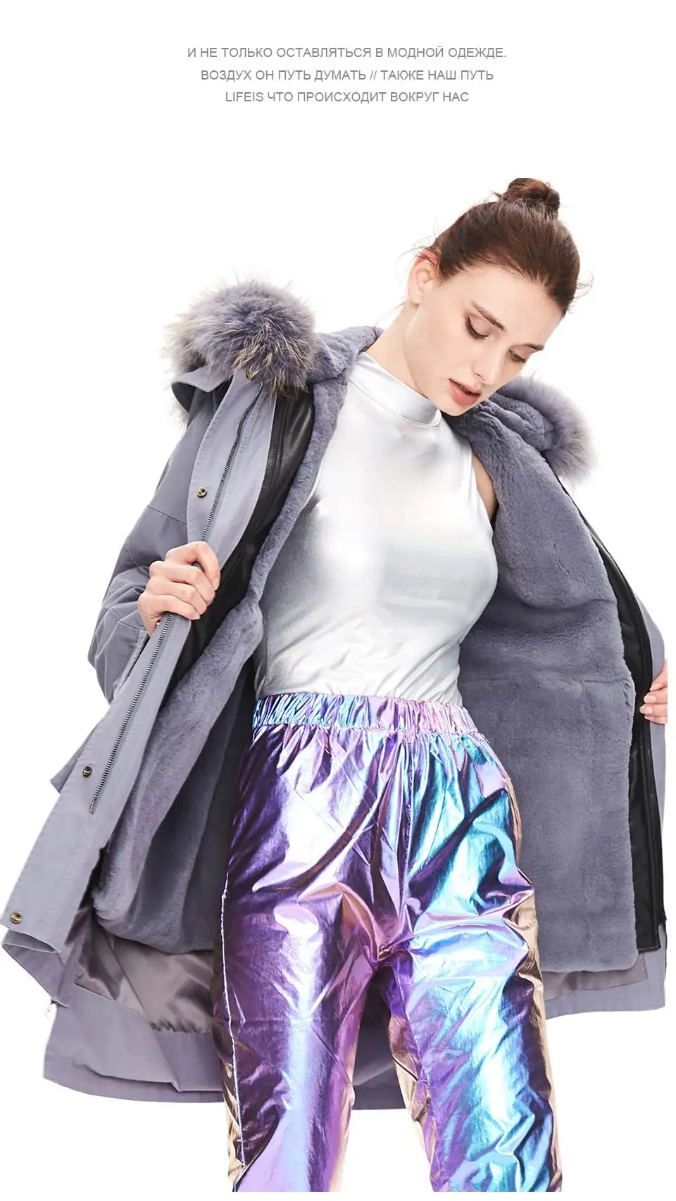 JAZZEVAR Зимнее новое поступление женское пальто высокое качество средней длины новая модная стильная парка с натуральным мехом теплое женское зимнее пальтоK9036