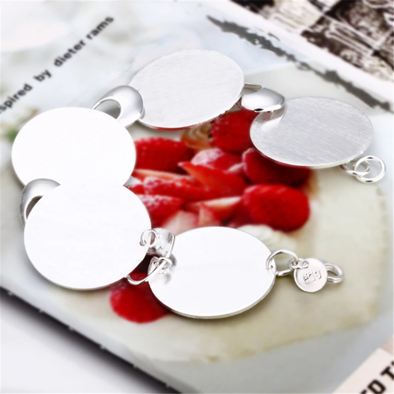 Charmhouse Chain Bracelet Sterling Silver Round Circles Bracelets& Bangles For Women Wristband Pulseira Vintage Jewelry Gift
