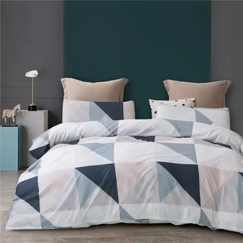 

Quilt Cover Pillowcase 3Pcs Summer Printed Set Geometric Printed Bedding Comfortable Soft Breathable