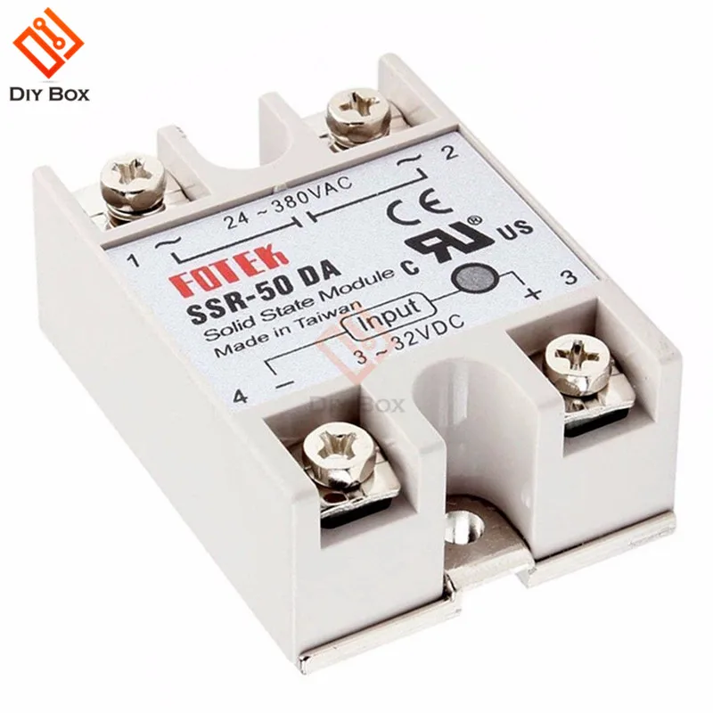 SSR-50DA Твердотельные реле DC-AC Управление реле SSR-50DA SSR-60DA SSR-75DA SSR-100DA реле конвертер SSR-10DA SSR-25DA SSR-40DA - Габаритные размеры: SSR-50DA