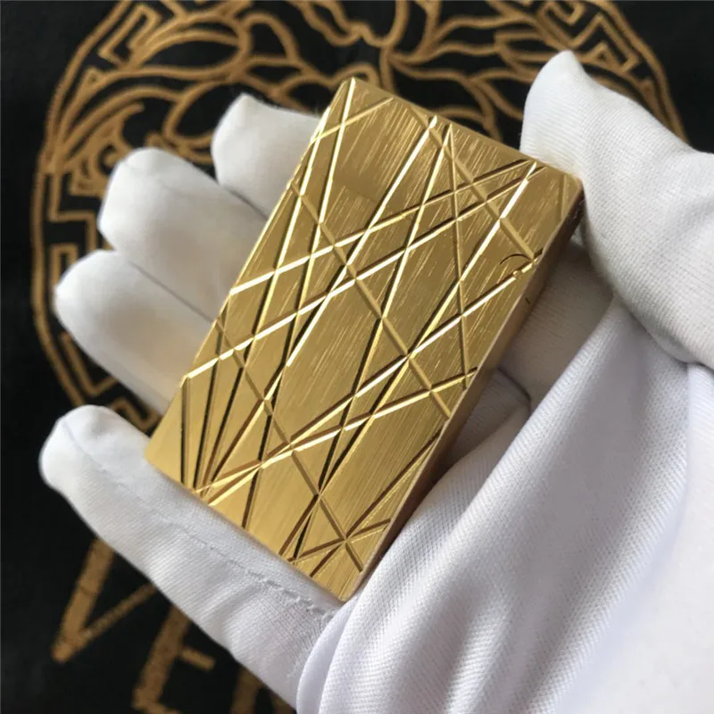 Металлический нож, зажигалки, сигареты, газовая зажигалка, высокое качество, сигара для курения, многоразовый фонарь, зажигалка encendedor isqueiro - Цвет: 014 Gold