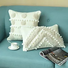 

Bohe Style Cotton Cushion Cover 30x50cm/45x45cm Tassel Round Moroccan Style Pillowcase Lace Home Sofa Decoration Home Decor