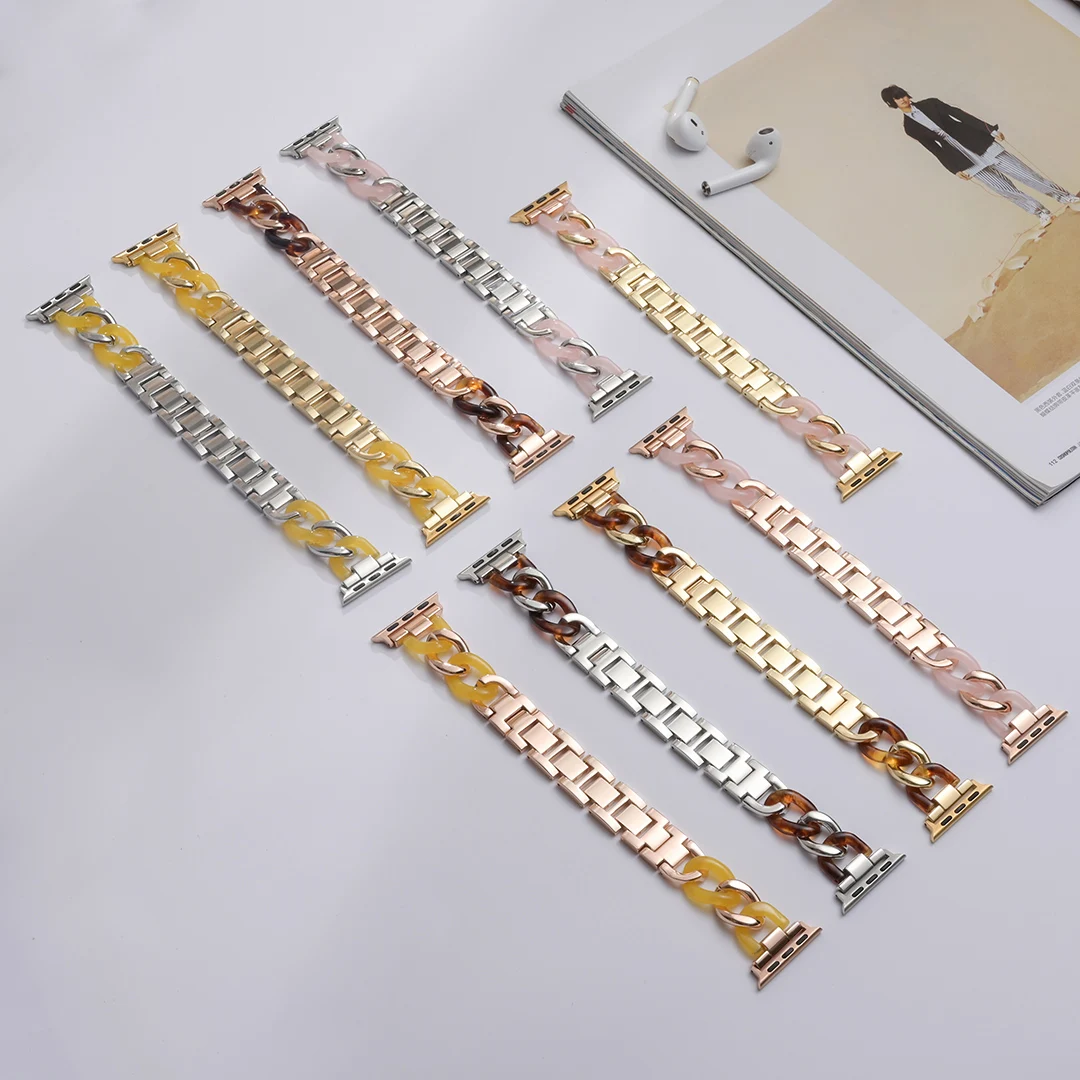 Браслет звеньевой из нержавеющей стали для apple watch series 5 4 3 2 1 | Наручные часы