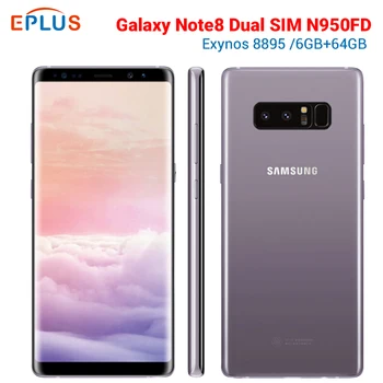 Перейти на Алиэкспресс и купить Новая европейская версия samsung Galaxy Note8 Note 8 N950FD Duos Dual SIM 6 ГБ 64 Гб мобильный телефон Восьмиядерный 6,3 дюймдвойной 12 МП 4G оригинальный телефон