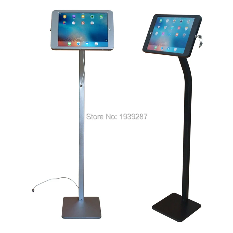 Для 12,9 iPad Pro безопасности напольная подставка с Противоугонный замок для корпуса держатель дисплея металлический каркас с зарядный кабель со вспышкой